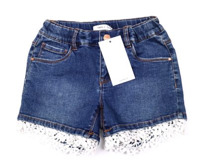 Krótkie spodenki jeansowe dziewczęce rozmiar 128